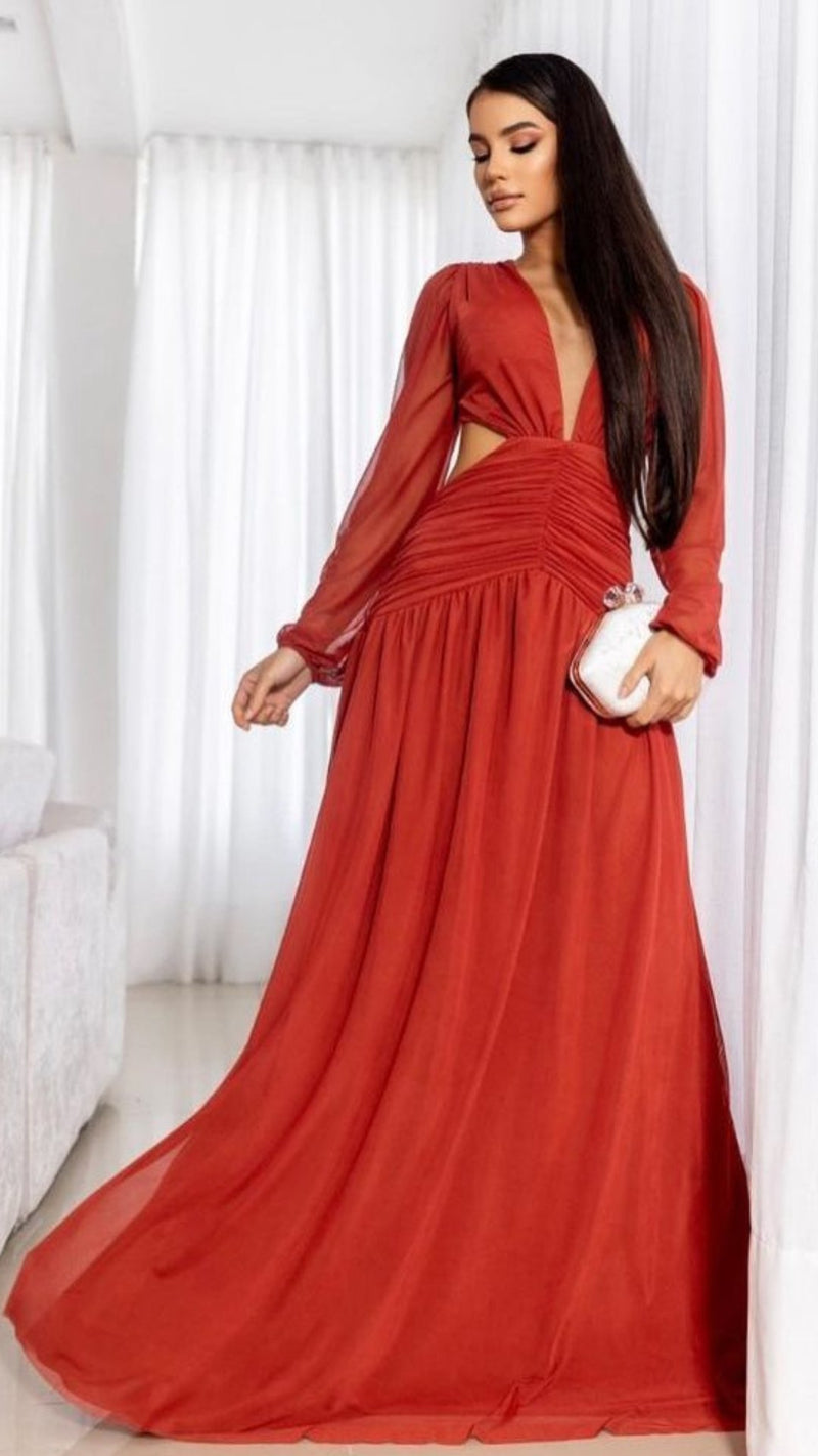 Vestido Modelo New Shakira Long Cape - Cecilia Dress